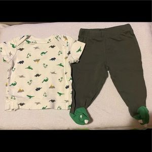 Two 2-piece Carters baby boy outfits, 3 months. Pet friendly home